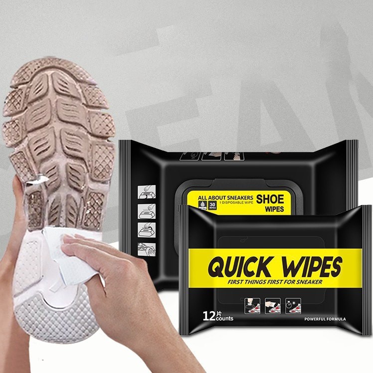 Khăn Lau Giày QUICK WIPES 12 Tờ Chống Ố, Diệt Khuẩn Bản Nội Địa Trung - Có Thể Lau Túi Sách/ Đồ Da Duashop