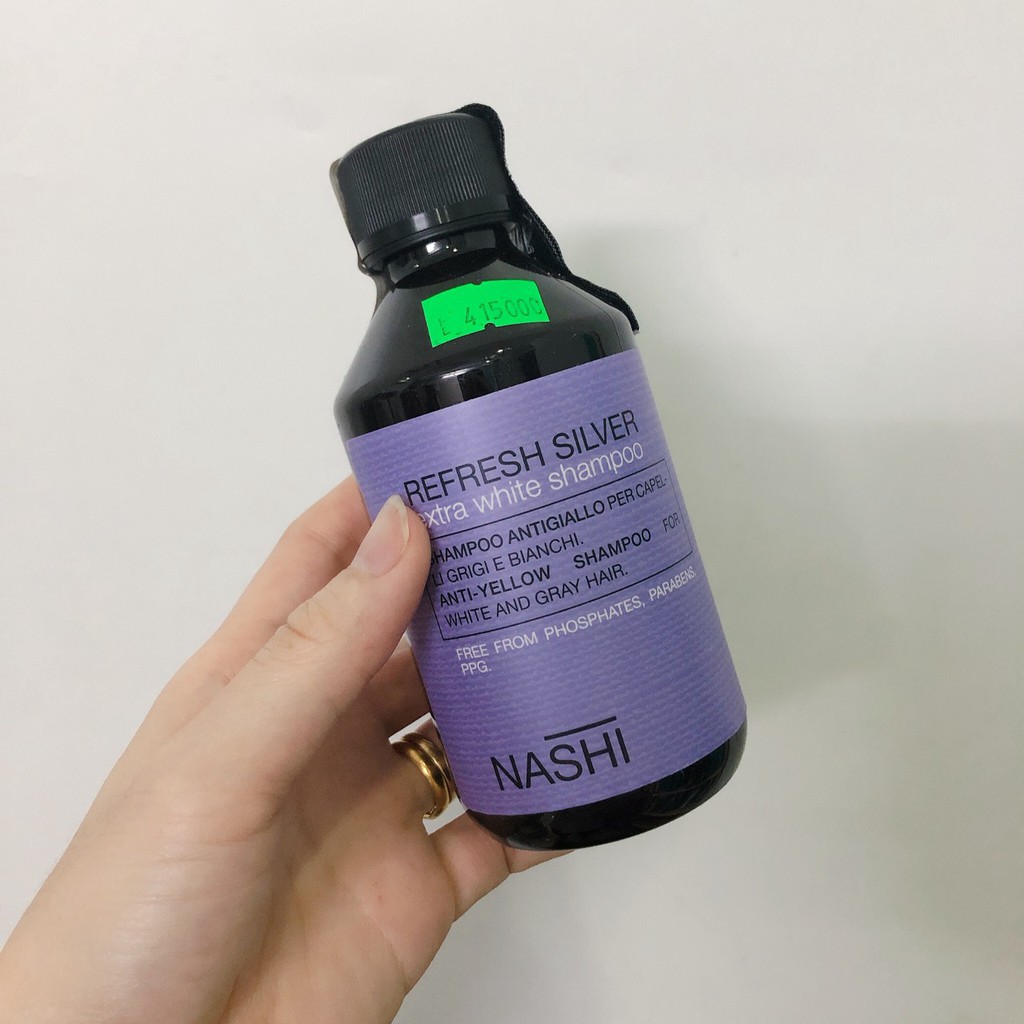 🇮🇹Nashi-Italia🇮🇹 Dầu gội khử ánh vàng Nashi Refress Silver extra white shampoo 1000ml