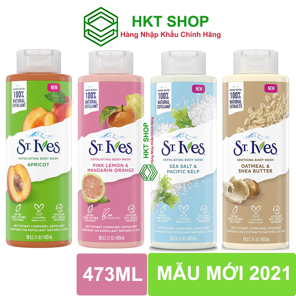 [USA] Sữa tắm tẩy tế bào chết St.Ives 473ml - HKT Shop