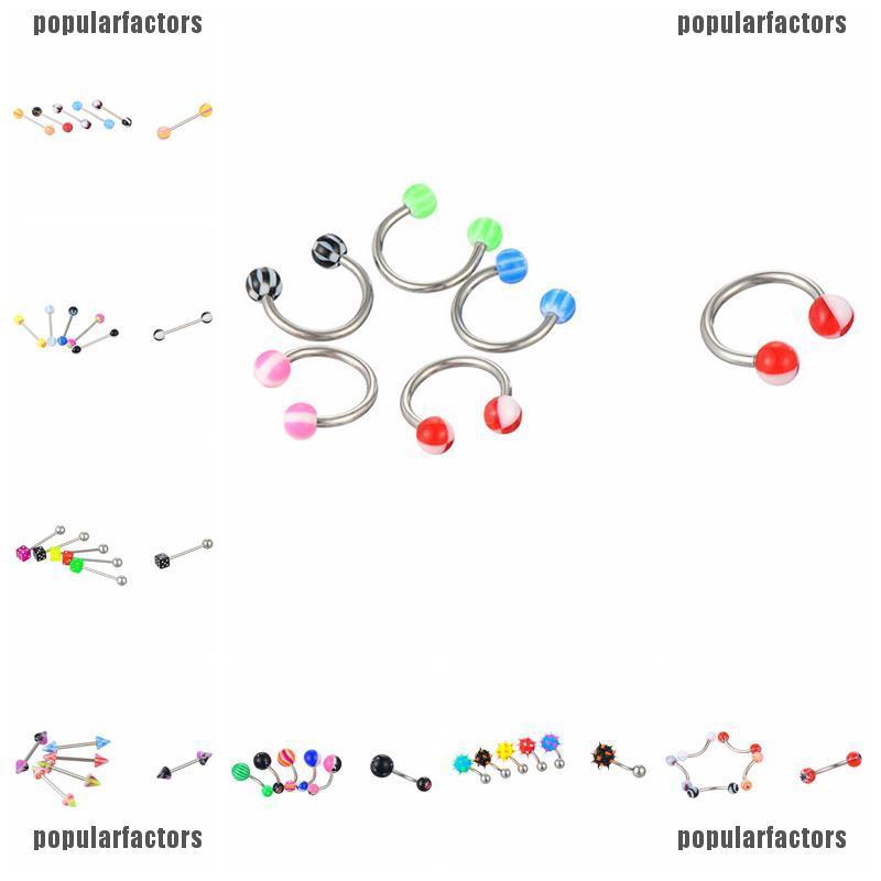 Bộ 72 Khuyên Xỏ Cơ Thể Bằng Thép Không Gỉ Nhiều Màu Cá Tính