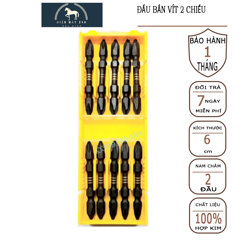 Mũi vít Makita YTB 2 đầu nâu siêu cứng bắn không mẻ đầu, đầu bắn vít, vít nam châm rẻ xịn bake nhật japan bắn tôn