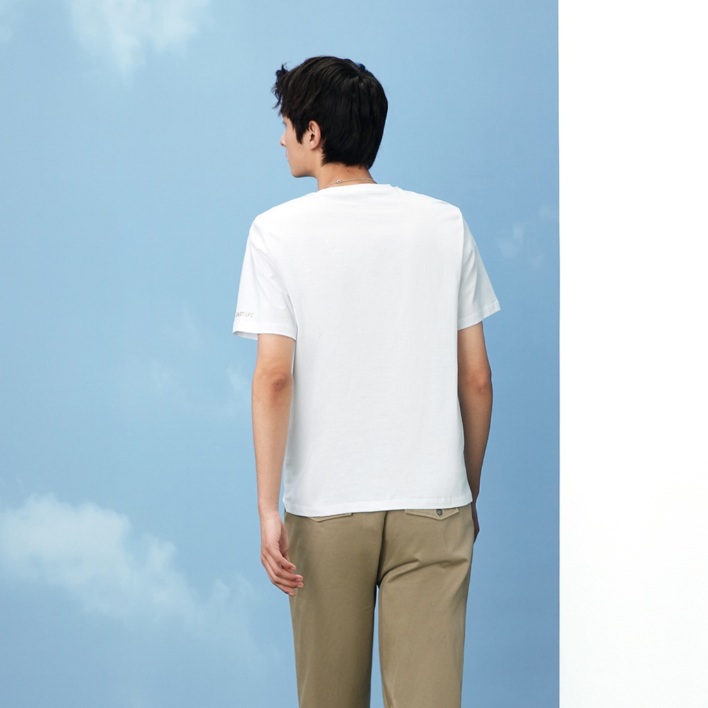 HLA - Áo Thun Nam Ngắn Tay Phối Chữ Round Neck Short Sleeve T-shirt