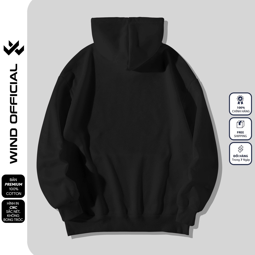Áo hoodie form rộng WIND unisex nỉ ngoại Premium Basic thời trang nam nữ oversize ulzzang