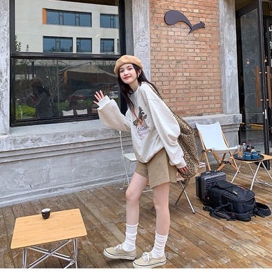 Áo Sweater Nỉ Nữ Form Rộng MARCHE Bánh Mỳ Form Rộng Ulzzang