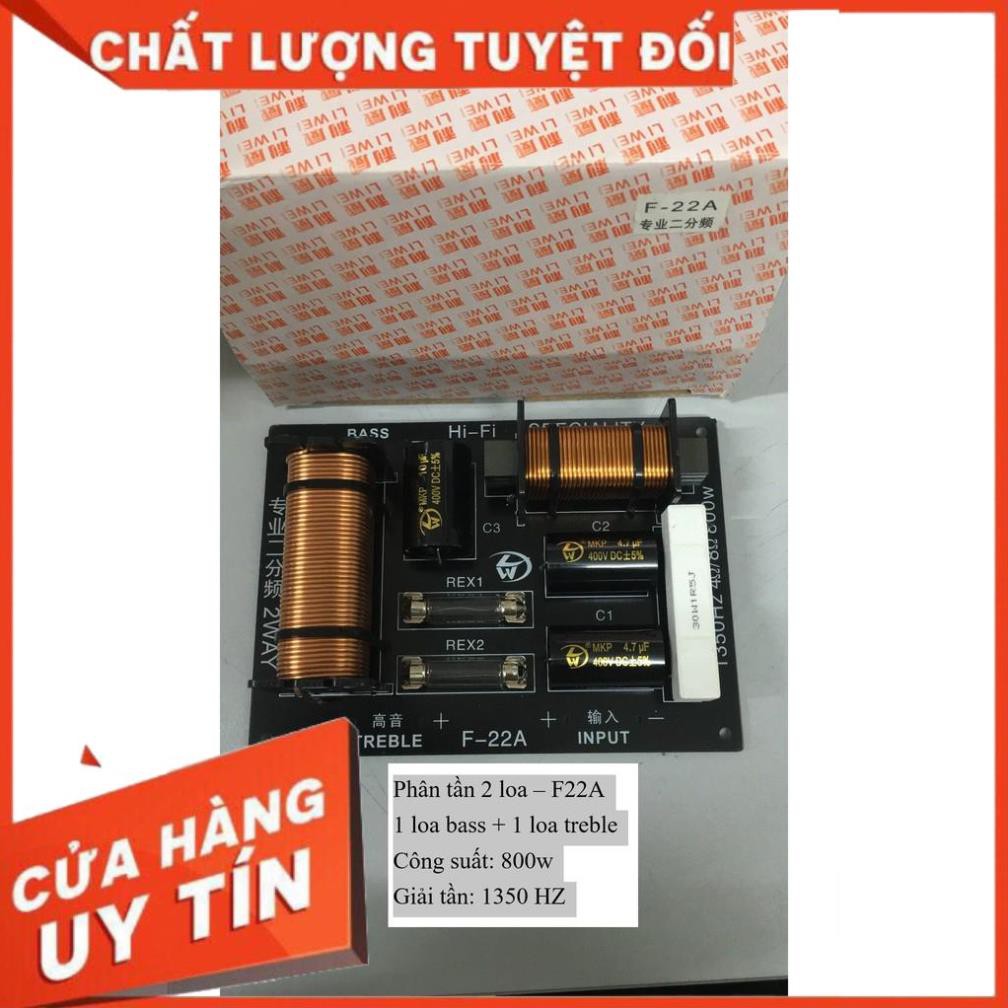 Bộ Phân Tần 2 Loa F22A Cho 1 Loa Bass Và 1 Treble Công Suất 800W