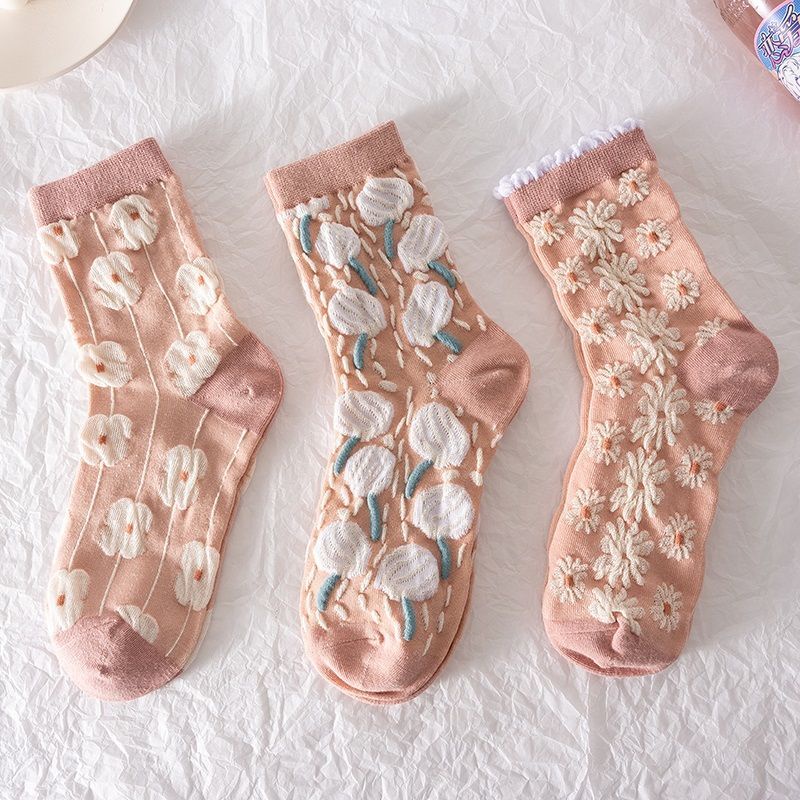 Vớ Ba Chiều Cổ Điển Phong Cách Hàn Quốc Dễ Thương Thời Trang Thu Đông Dành Cho Bạn Nữ @ -