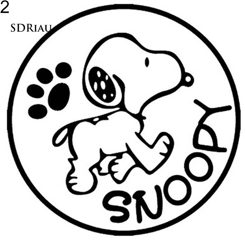 Đề can hình chó Snoopy hoạt hình đơn giản đáng yêu trang trí thân & cửa sổ xe hơi