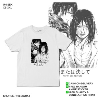 [ Sale] Áo phông Anime AOT Eren Mikasa Now or Never ngắn tay cực ngầu giá tận xưởng