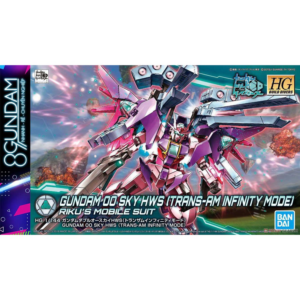 Mô Hình Lắp Ráp Gundam HG BD 00 Sky HWS Trans-Am Infinity Mode (tặng kèm base)