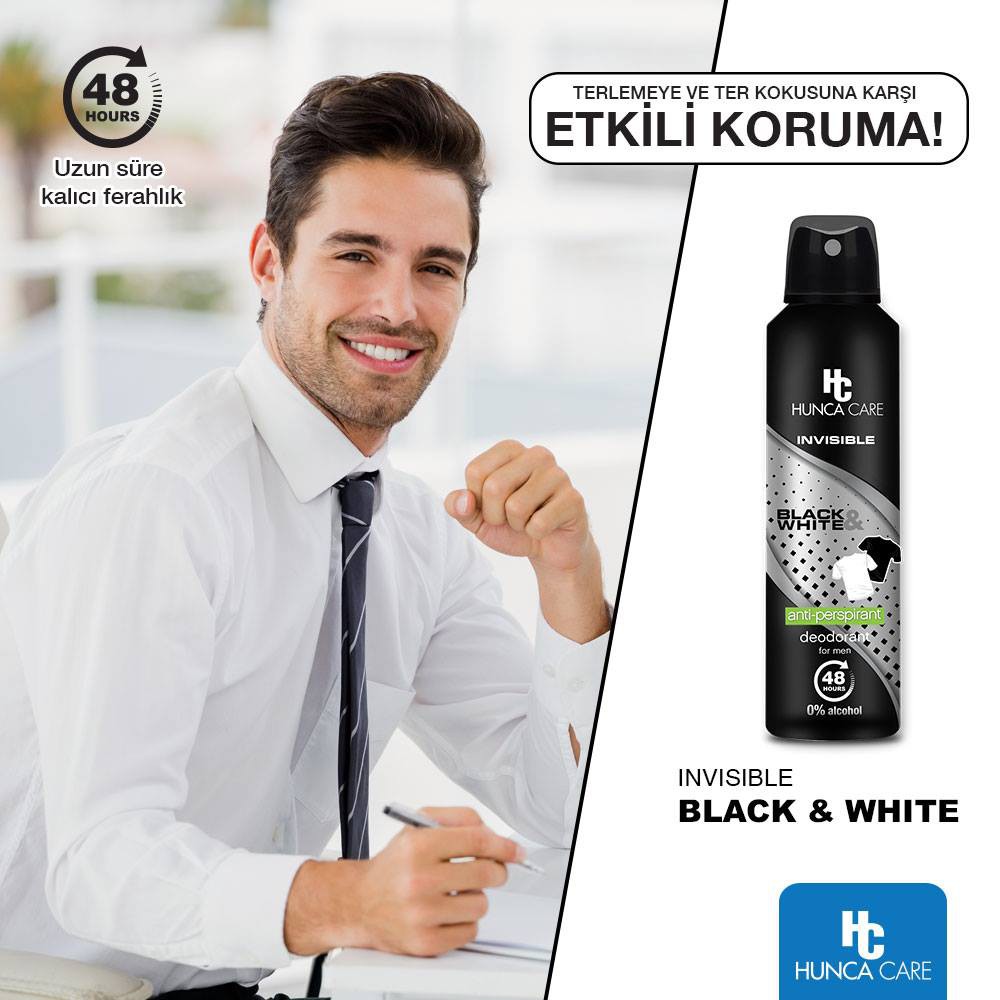 Xịt Khử Mùi Nam HUNCA Giảm Thâm, Hương Nước Hoa Nam Tính, Khử Mùi 48h, Ngăn Vệt Ố Vàng, Không Cồn (150ml) | BigBuy360 - bigbuy360.vn