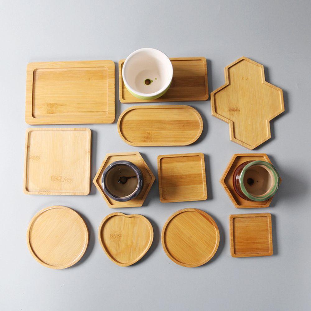 WATTLE Khay Gỗ Tre Hình Tròn / Vuông Đựng Chậu Cây Cảnh Trang Trí Nhà Cửa