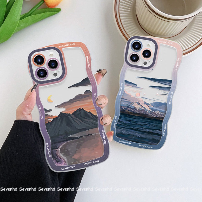 Ốp Điện Thoại Mềm Họa Tiết Phong Cảnh Cho iPhone 14 13 12 11 Pro Max Xs Max Xr X 7 8