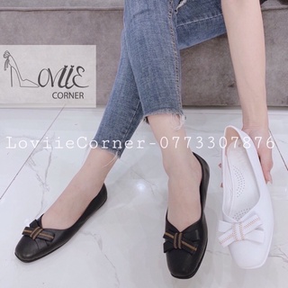 GIÀY BỆT NỮ LOVIIECORNER - GIÀY NỮ NƠ XINH MŨI TRÒN - GIÀY BÚP BÊ BỆT DA MỀM NƠ XINH - GIÀY NỮ DA BÒ CHẤT XỊN B210307