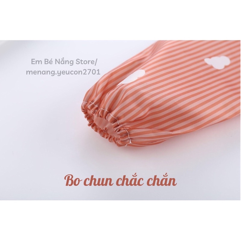 [MÃ SRAPR3495 giảm 50% đơn 0đ] Áo yếm ăn dặm dài tay Nắng Store có máng hứng cho bé tập ăn dặm BLW cao cấp