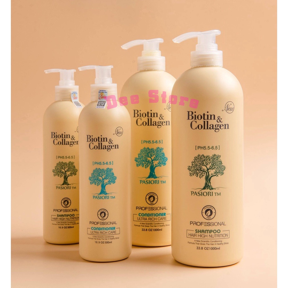 Bộ đôi gội xả Biotin Collagen 500ml - 1000ml CHÍNH HÃNG