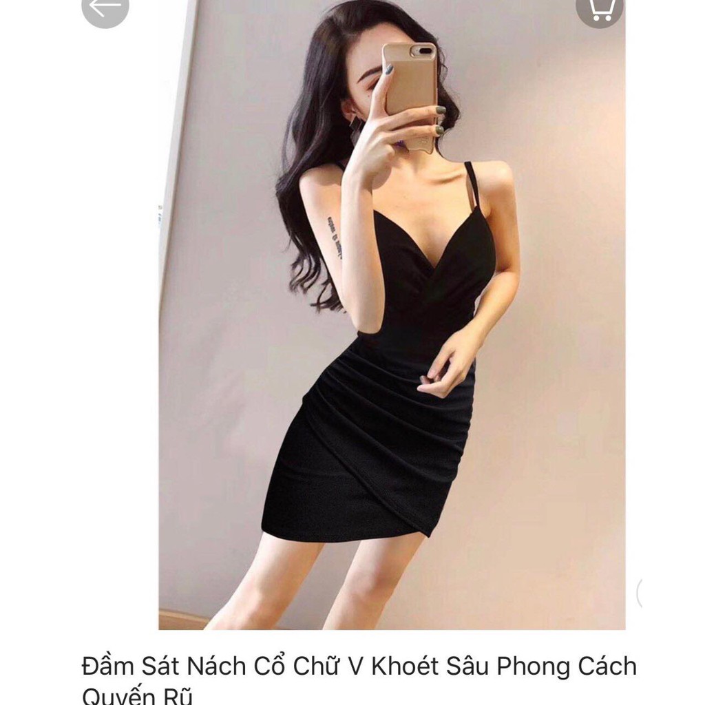 ĐẦM 2S BODY CỔ ĐỖ HÀNG THIẾT KẾ màu đen và trắng chuẩn ảnh