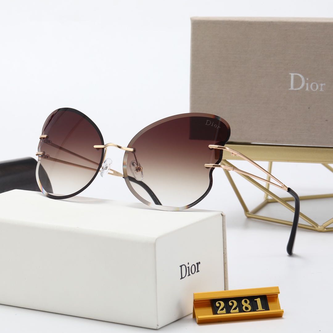 Xu hướng mới của châu Âu và Mỹ năm 2021 Kính mát có thương hiệu Christian Dior dành cho nữ Phân cực chính hãng (Có hộp và hộp đựng kính)