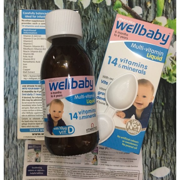 [HÀNG ANH] Vitamin Tổng Hợp Cho Bé Wellbaby Với 14 Vitamin &amp; Khoáng Chất