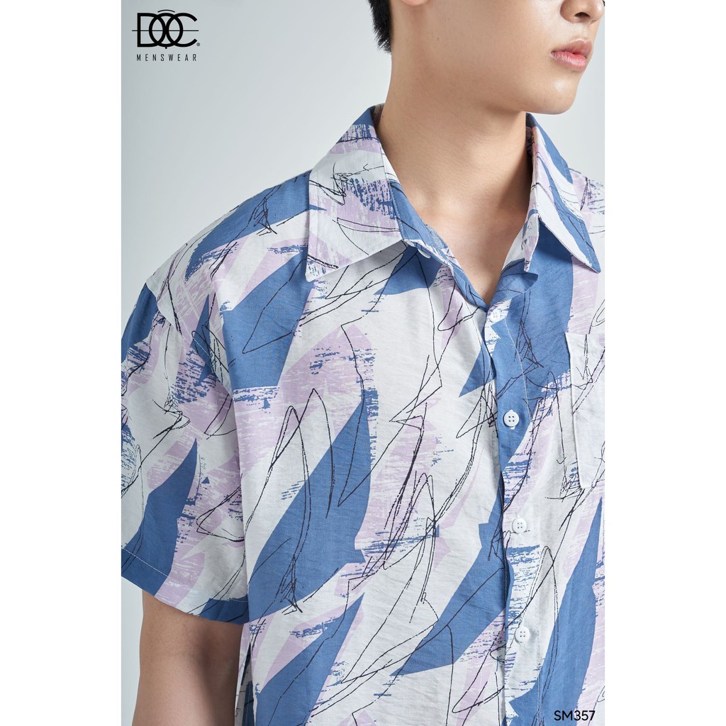 Áo Sơ Mi Ngắn Tay Cổ Vest Họa Tiết Hoa Lá (FLORAL SHIRT) Chất Đũi Cao Cấp ĐỘC MENSWEAR - SM357