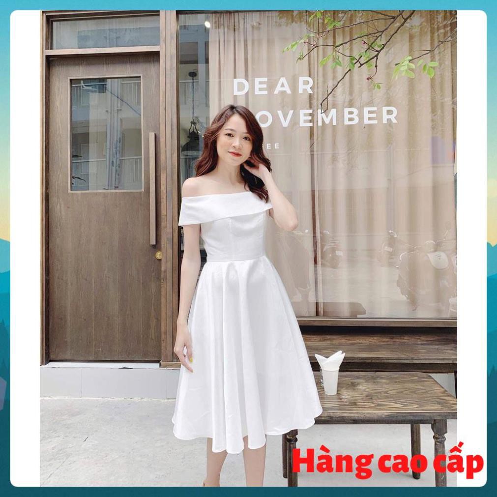 (Hàng cao cấp) Đầm dự tiệc phi bóng trễ vai dáng xòe cực duyên dáng - Leona dress