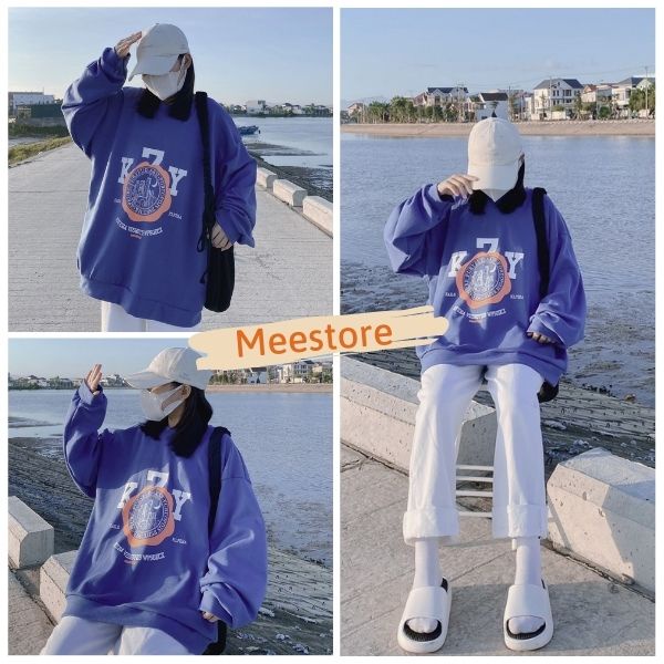 Áo Sweater Nữ Mee - Nỉ form rộng KY7 tay bồng, Thun dài tay in hình hottrend dáng Ulzzang | WebRaoVat - webraovat.net.vn