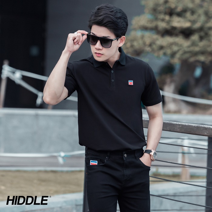Áo thun polo nam basic vải cotton cá sấu cao cấp logo thêu HIDDLE 810201/810202