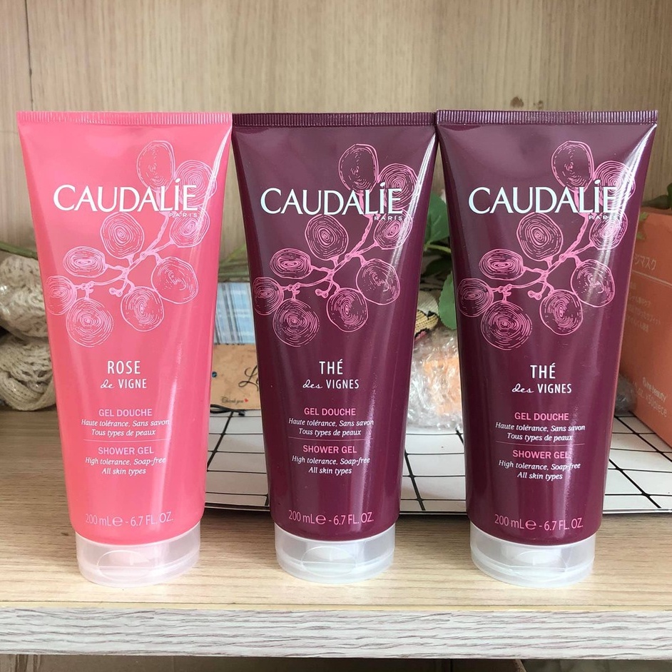 Sữa Tắm Hữu Cơ Caudalie Paris Pháp 200ML - GEL TẮM KHÔNG TẠO BỌT CAUDALIE HỒNG, TÍM