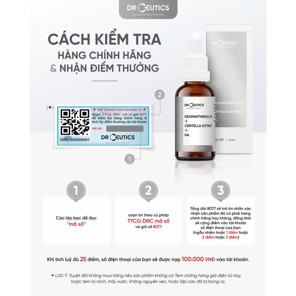 Serum B5 DrCeutics Cấp Ẩm Và Phục Hồi Da Dexpanthenol 10% + Centella Extract + HA