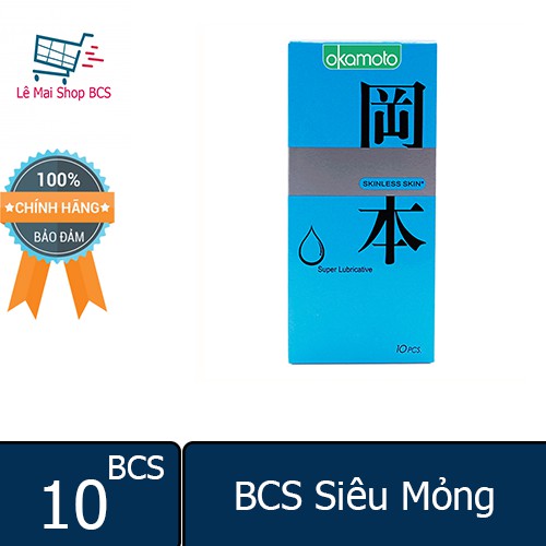 Bao Cao Su Okamoto Skinless Skin Super Lubricated Siêu Mỏng 10 BCS