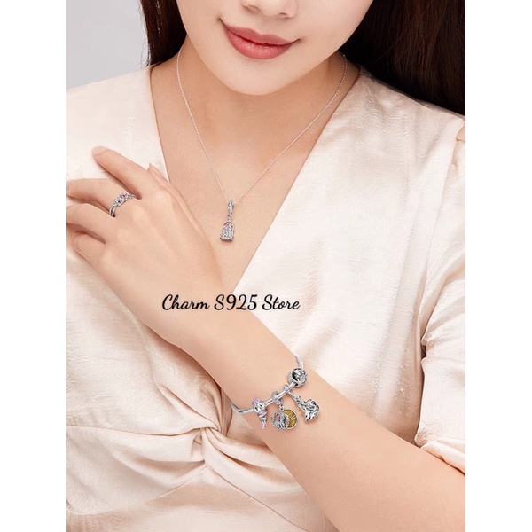 CHARM PAN ALE TREO CÔNG CHÚA DISNEY BẠC S925 CAO CẤP