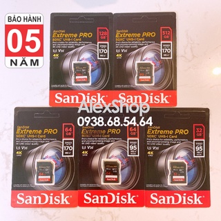 🔥10.10🔥Thẻ Nhớ SDXC SanDisk Extreme Pro U3 V30 170M/s 95M/s/ 128Gb/ 64Gb/ 32Gb