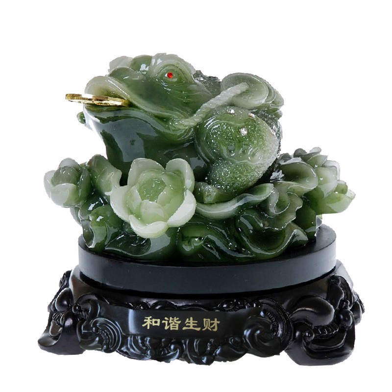 Cóc vàng 3 chân ngậm tiền vàng đế gỗ