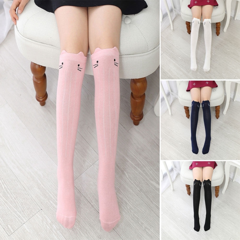 Vớ cotton cao đến đầu gối xinh xắn cho bé gái