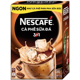 Hộp 10 gói x 20g nescafe café cà phê sữa đá