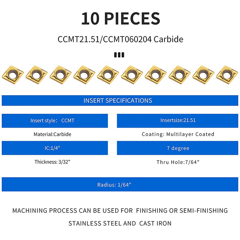 Set 14 Thanh Gõ Máy Tiện S07K / S08K / S10K / S12M-SCLCR06 Kèm Giá Đỡ CCMT0602