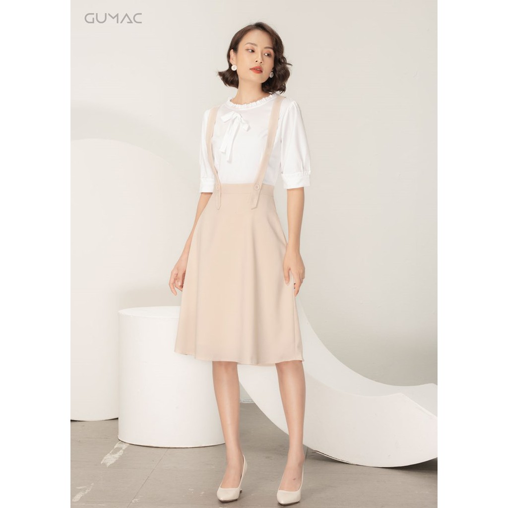 [Mã WABRG208 giảm 10% tối đa 50k đơn từ 250k] Đầm yếm phối áo trắng DA987 GUMAC