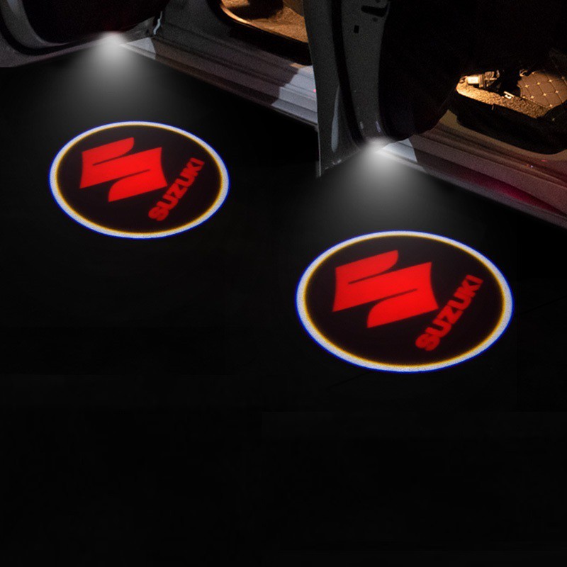 FREE PIN Bộ 2 đèn led cảm biến chiếu logo gắn cửa xe ô tô SUZUKI