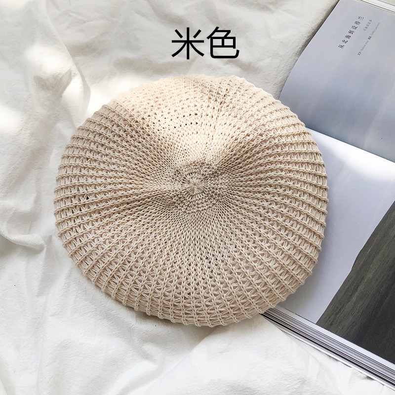 Nón Beret Cao Cấp Thoáng Khí Màu Sắc Đơn Giản Phong Cách Hàn Quốc Cho Nữ