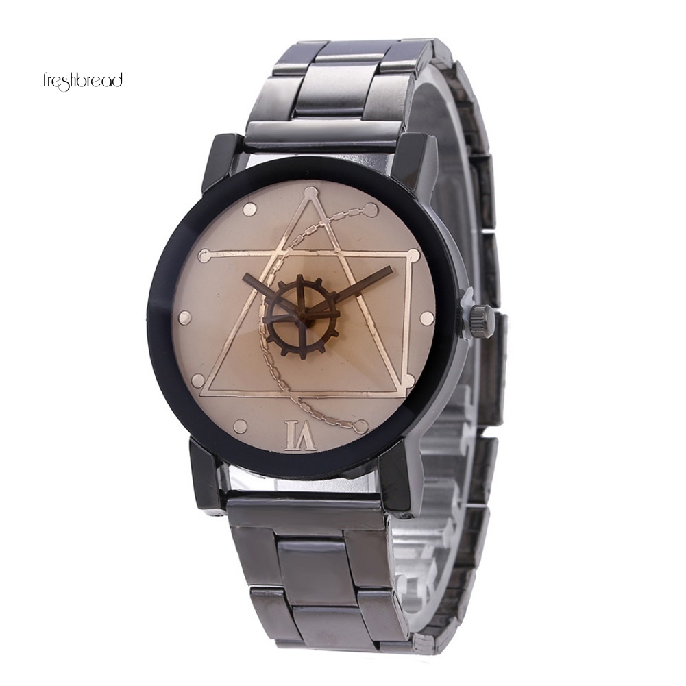 Đồng Hồ Đeo Tay Mặt Tròn Dây Thép Không Gỉ Cho Cặp Đôi