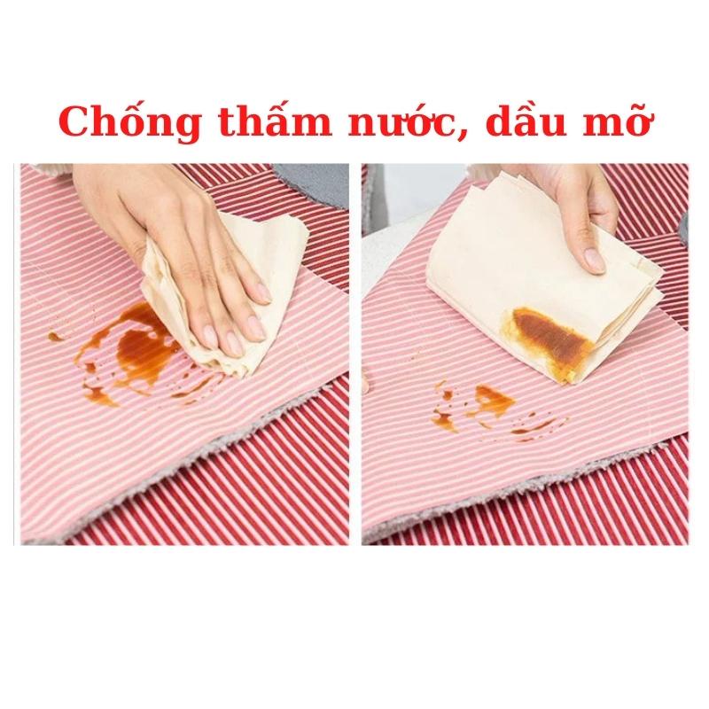 Tạp dề nấu ăn kẻ hoa có khăn lau tay bên hông, tạp dề chống thấm nước