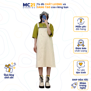 Váy yếm kaki MINIONCLOTHING freesize nữ form rộng Ulzzang Streetwear Hàn Quốc chất xịn dày dặn V3205