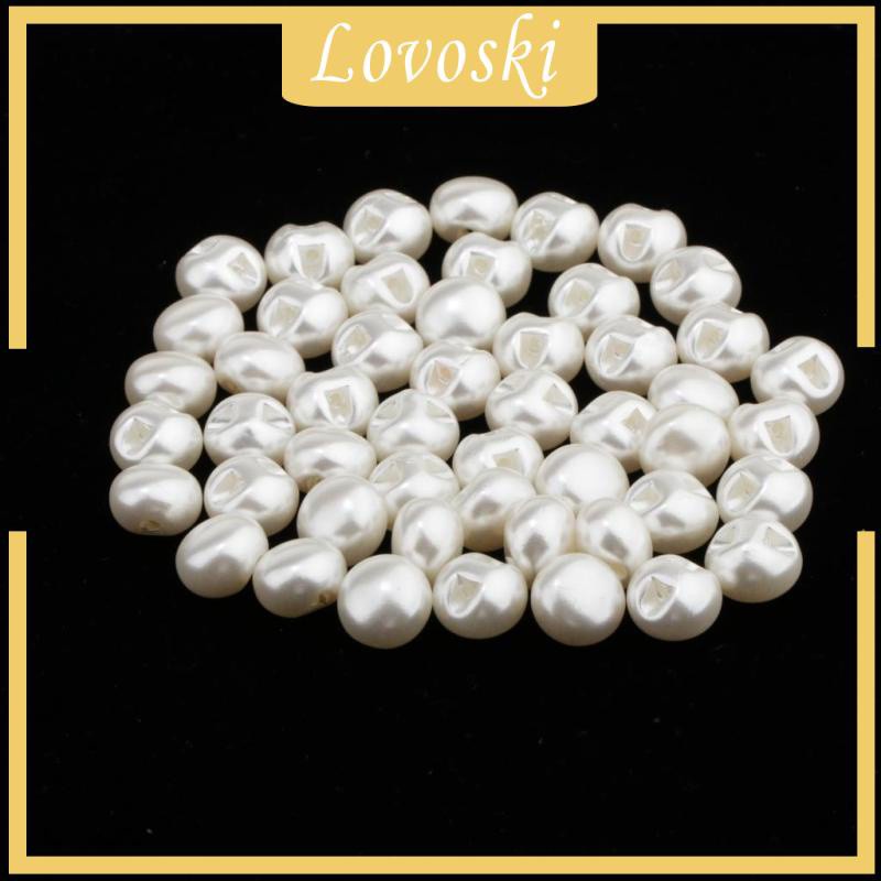 [Lovoski] 100 Nút Khâu Bằng Nhựa Đính Ngọc Trai Cho Váy Sơ Mi Thủ Công Khổng Lồ 10mm