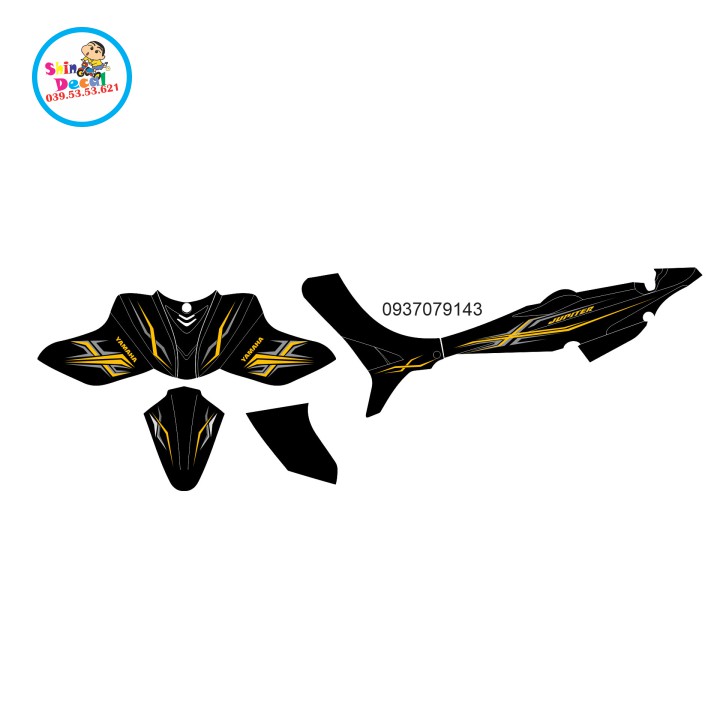 Tem xe jupiter MX dán xe đen