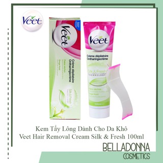 Kem Tẩy Lông Cho Da Khô Veet Hair Removal Cream Silk & Fresh 100ml #Haarentfernungs