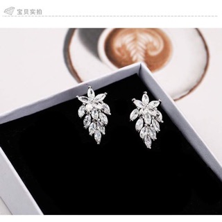 Bông tai đá hoa rơi bạc 925