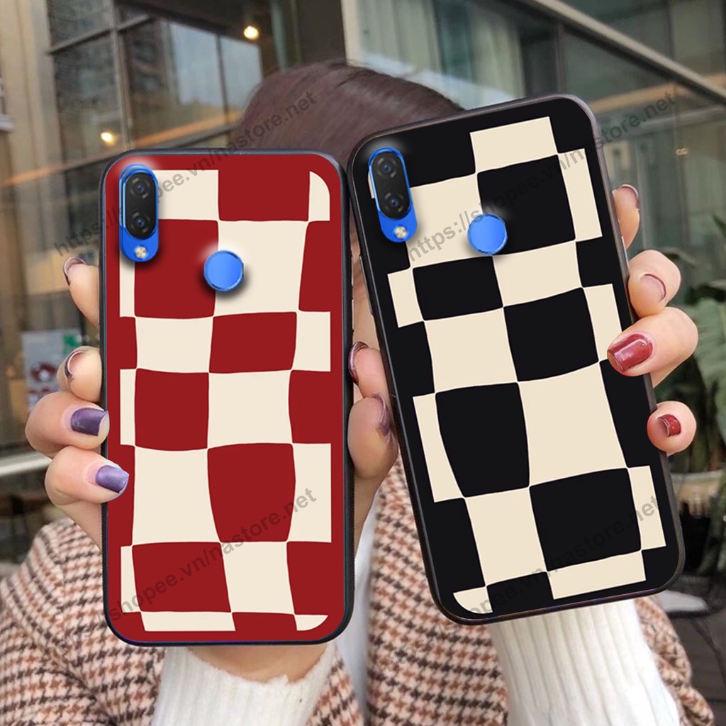 Ốp lưng Huawei Nova 3 / Nova 3E / Nova 3i mặt cười, họa tiết caro đơn giản đẹp cute