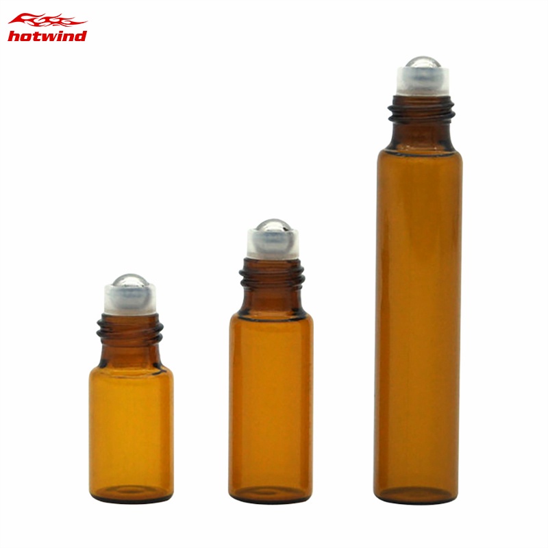 Chai thủy tinh đựng tinh dầu 1/2/3/5/10ml kèm đầu bi lăn kim loại