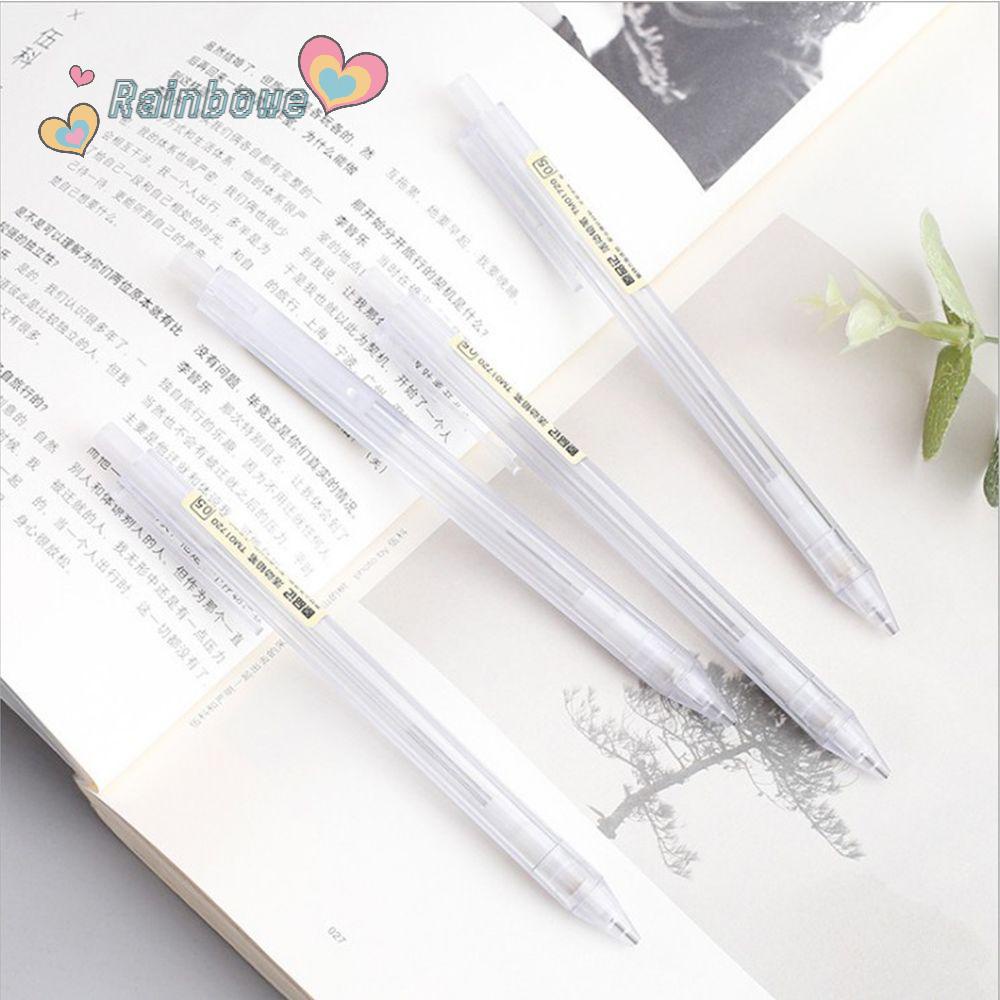 Bút chì bấm 2b 0.5 / 0.7mm trong suốt màu cầu vồng thiết kế đơn giản phong cách Nnhật Bản