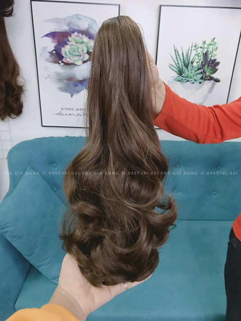 N140 Tóc giả ngoạm đuôi ngựa xoăn 40cm