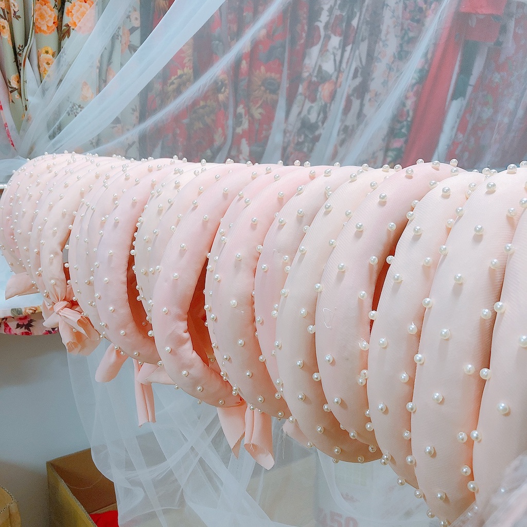 Mấn tròn đính hạt siêu xinh màu hồng